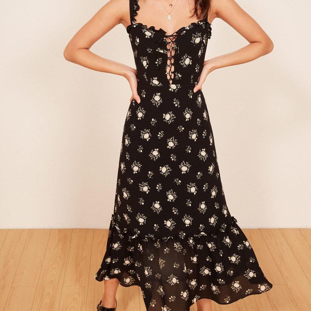 Reformation Naples Dress black size 4 small